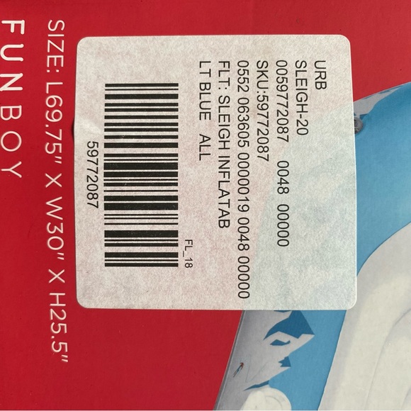 Funboy Blue Inflatable Snow Sled - Picture 4 of 8